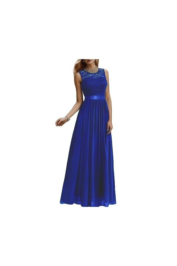 BeryLove Robe de demoiselle dhonneur courte en dentelle florale pour femme - - Taille S