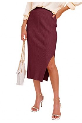 JayscreateEU Mini jupe sexy pour femme, rouge, S