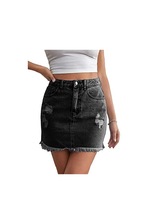 JayscreateEU Mini jupe sexy pour femme, rouge, S