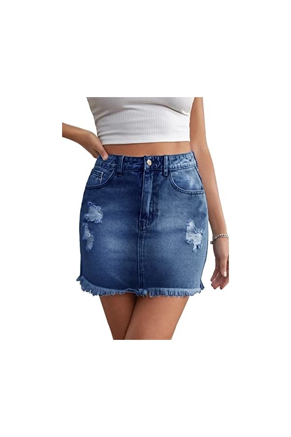 JayscreateEU Mini jupe sexy pour femme, rouge, S