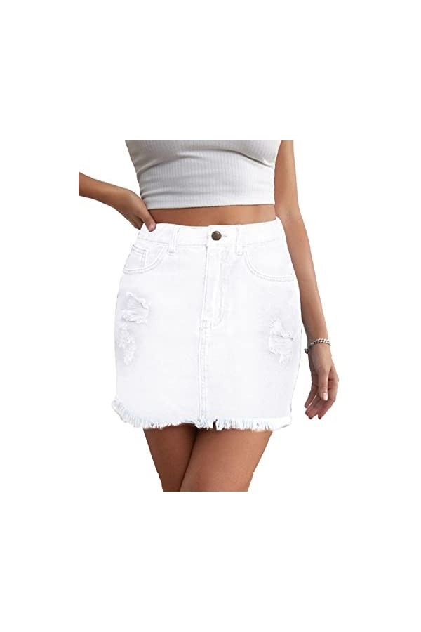 JayscreateEU Mini jupe sexy pour femme, rouge, S