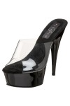 Pleaser Delight-601, Plateau, Transparent Blk Pat/Blk , 35 EU