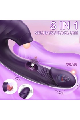 Vibromasseurs Rabbit - Silicone Souple - Suceurs de Clitoris - Imperméable - Vibromasseurs Papillon - Facile à Nettoyer - Vib