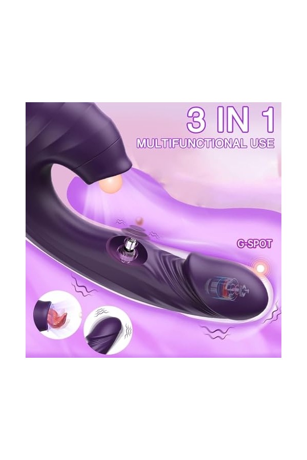 Vibromasseurs Rabbit - Silicone Souple - Suceurs de Clitoris - Imperméable - Vibromasseurs Papillon - Facile à Nettoyer - Vib