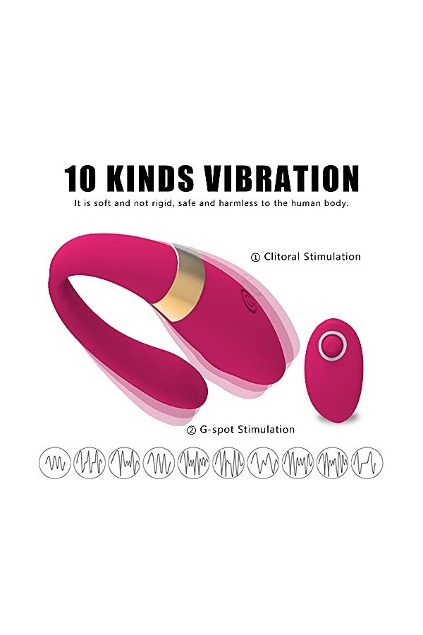Vibromasseur Clitoridien pour Couples avec Télécommande, Faire Plaisir tout en Gardant les Mains Libres, Vibromasseurs Femini