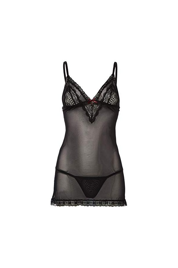 obsessive Nuisette et String 820-CHE-1 Noir Taille XXL