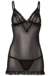 obsessive Nuisette et String 820-CHE-1 Noir Taille XXL