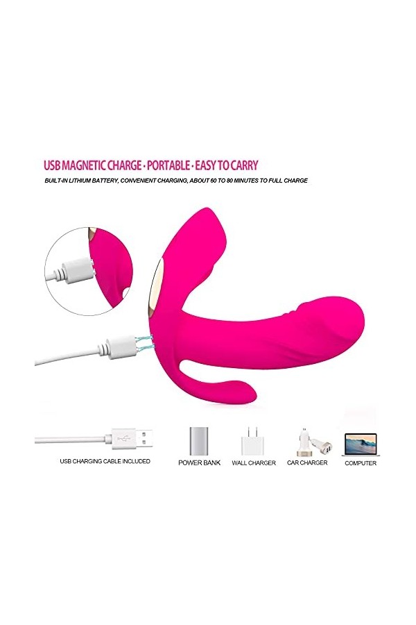 Vǐbrǎting moteur Wearable papillon Avec chauffage Oral Lechez Vǐbrǎntors for les femmes à distance for les femmes Vibrarter B