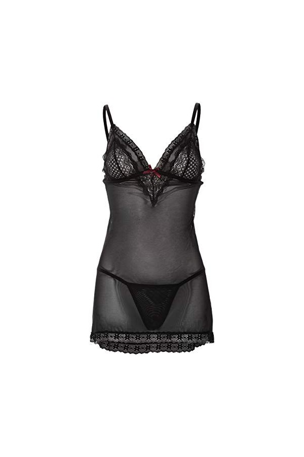 obsessive Nuisette et String 820-CHE-1 Noir Taille XXL