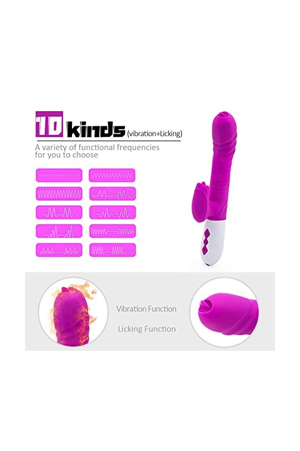 Portable Vibro masseur fleur de rose Clitoridien Massage Langue Vìbrante pour Femme Vìbr?-Masseur clitoridien Suceur Stimulat