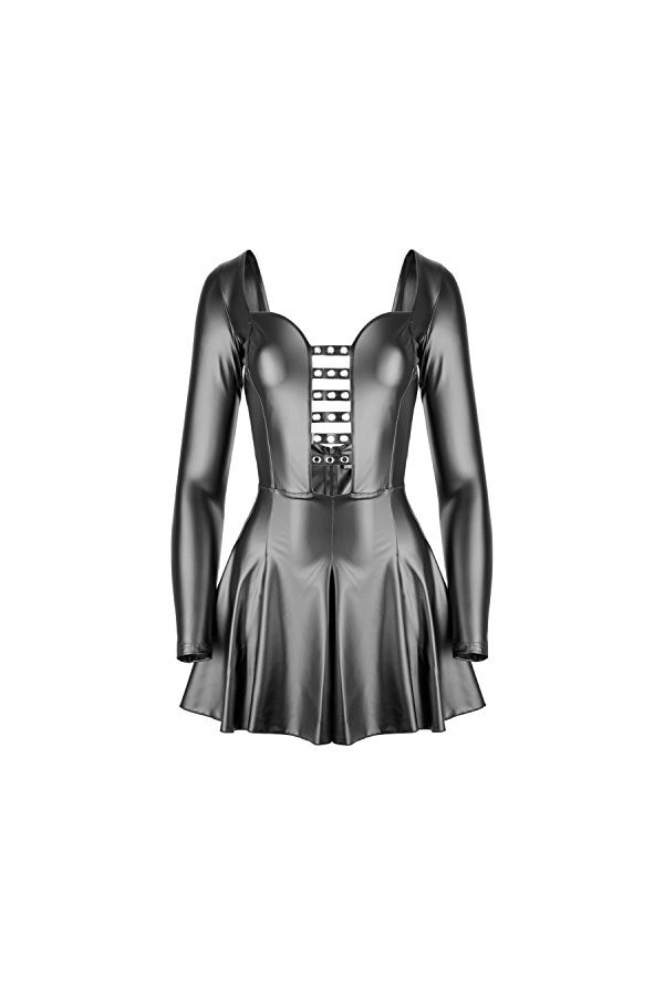 Noir Handmade Mini robe effet mouillé pour femme - Noir - 36