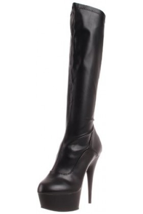 Pleaser DELIGHT-2000 Blk STR Faux Leather/Blk Matte UK 3 EU 36 