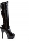 Pleaser DELIGHT-2000 Blk STR Faux Leather/Blk Matte UK 3 EU 36 