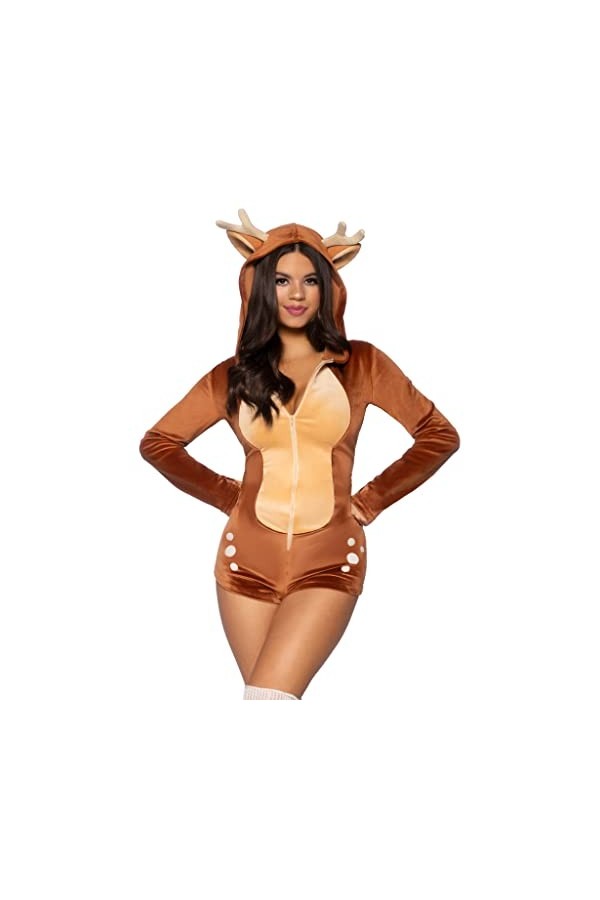 Leg Avenue - Velvet Fawn Romper Déguisement, S Brun 