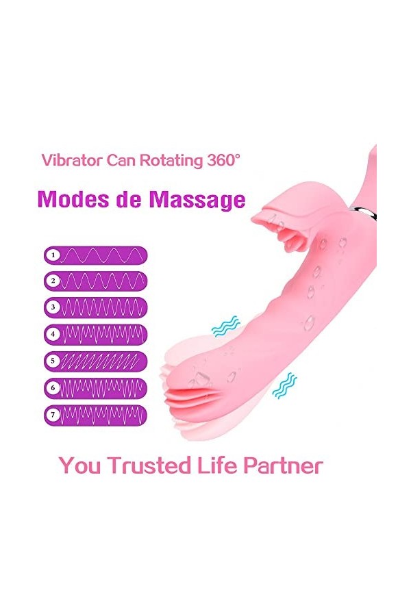 Vibromasseur Femmes Suceur Clitoridien Puissant Silencieux, Daspiration Vibromasseur Succion Langue Point G Lechage Stimulat