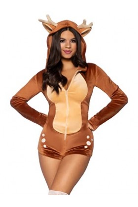 Leg Avenue - Velvet Fawn Romper Déguisement, L Brun 