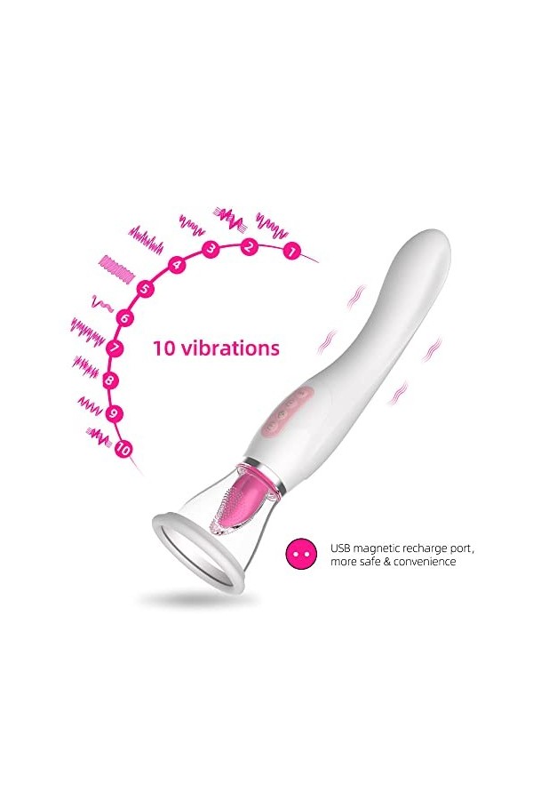 Laṇgụe Vîbrant Rose Stimulateur ÇlitőrIdiěn Vîbrômàssèürs fèmînîn clîtôrîdien,Sëẋ Tóyspour Femme BBM10