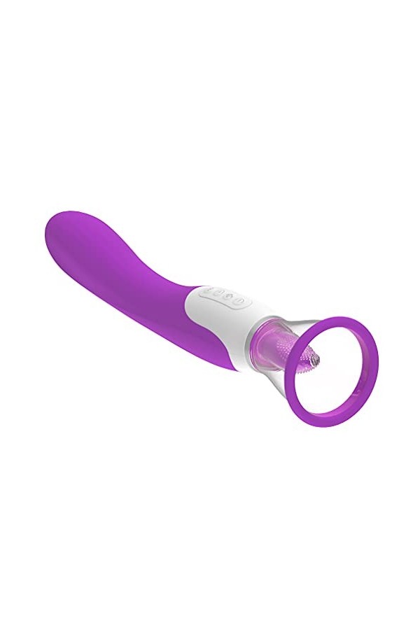 Laṇgụe Vîbrant Double Mas-seur aspi-rateur vibromass-EUR Stimulateur Lang-UE clito-ridien VI-Brant Femme succsion Baisser le 