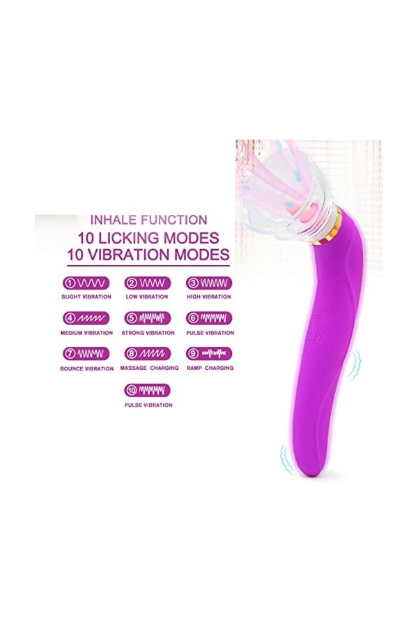 Portable Vibro masseur fleur de rose Clitoridien Massage Langue Vìbrante pour Femme Vìbr?-Masseur clitoridien Suceur Stimulat