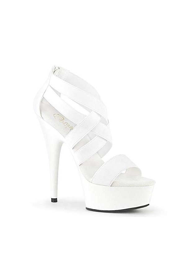 Pleaser DELIGHT-669 Blk Elastic Band-Faux Le/R. Gold Chrome UK 5 EU 38 