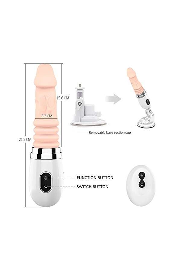 Telec-ommande Godẹmichet Femmes Go-dề Vībrant Realiste Vibro-masseur avec Frequence Point G P-e-n-ǐ-s Godề-michềt avec Ventou