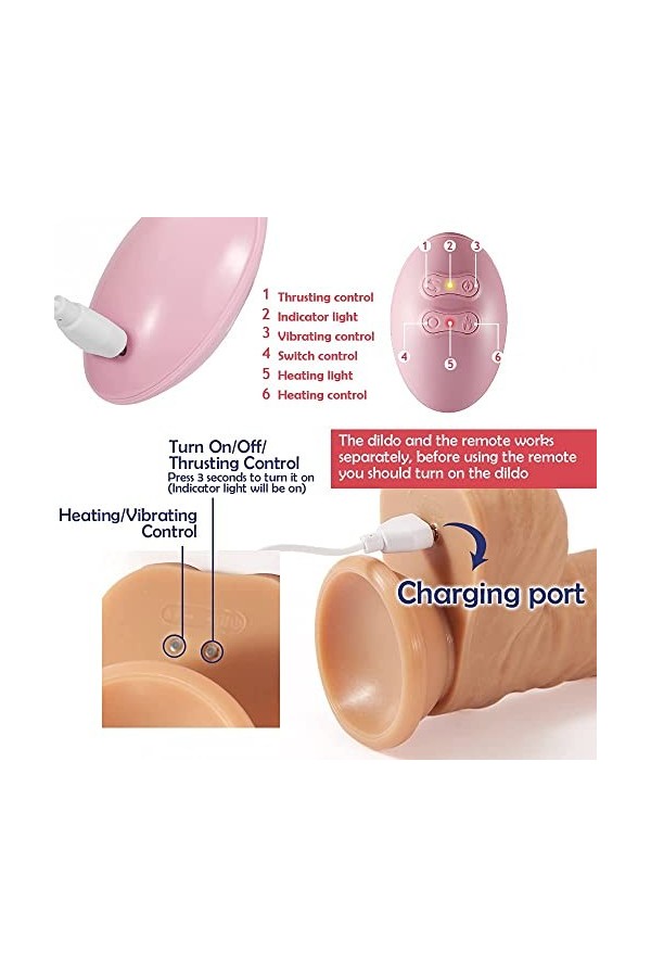 G?ḍé????éts V?brAnt ?a ?t vi?ṇt Télécommande charriage Mitrailleuse Automatique Outils de Massage avec Ventouse Six Toy for L