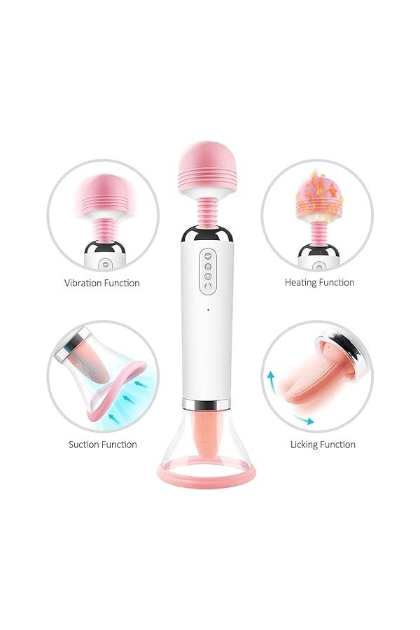 3 EN 1 Vibromasseur Point G Rabbit Vibromasseurs Feminin Clitoridien 7 Modes de Vibration 7 Modes de Pulsations, Silicone Éta