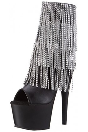 Pleaser ADORE-1024RSF, Bottines Garçon, Noir Mat, 35 EU