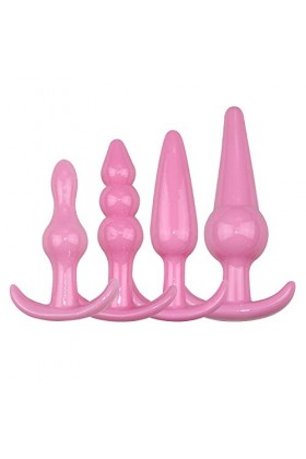 Coffret Plugs Anaux Petit Moyen Grand , Homme et Femme, Débutant à Avancé, Étanche, silicone Noir JQL2