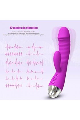 12 Mode Sextoyse Femme Sex Toýs Sextoyse Couple Plaisir, Vibromasseurs Feminin Clitoridien Suceur va et vient, Gode Femme Se