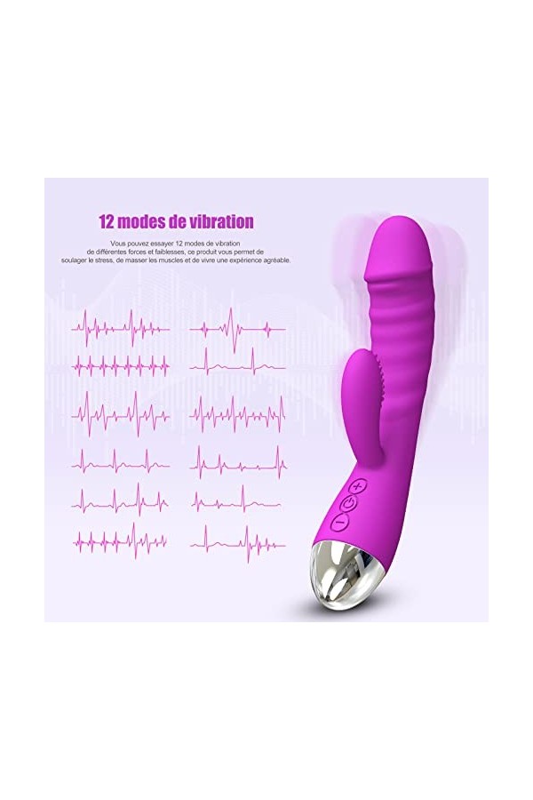 12 Mode Sextoyse Femme Sex Toýs Sextoyse Couple Plaisir, Vibromasseurs Feminin Clitoridien Suceur va et vient, Gode Femme Se