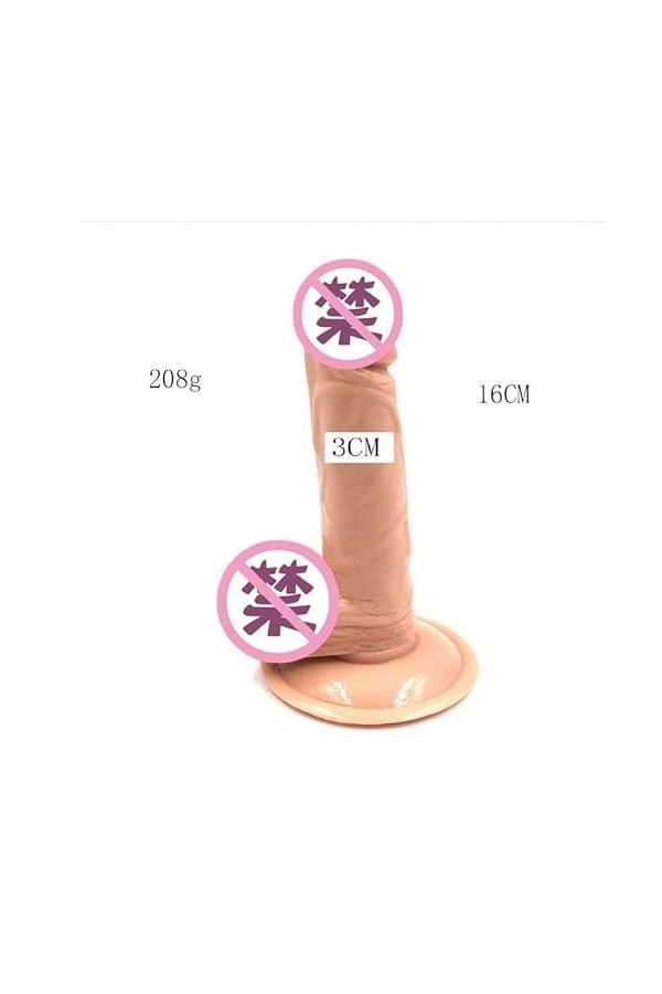Sextoy Godes pour Femme Realiste Penis Va Et Vient Ventouse, Godemichet Silicone Souple pour Homme Anale Canne de Massage, Pe