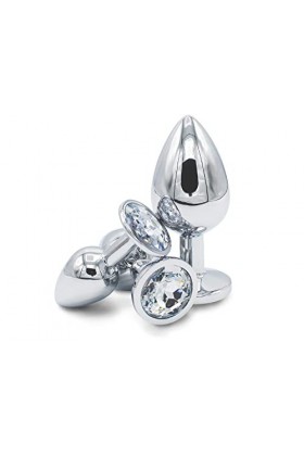 Ànâl Plug 3 pièces/ensemble cristal diamant lisse en acier inoxydable bouchons de luxe gemme bijou en métal cristal, hommes e