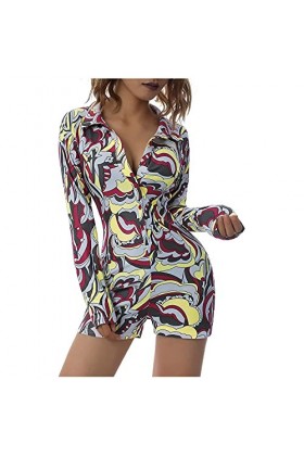 Combinaison Femmes Taille Haute Playsuit Combinaison Manches Longues Combinaison Bretelles Plage Fermeture Éclair Grenouillèr