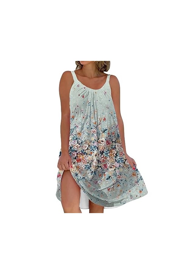 BIISDOST Robe à manches longues pour femme - Sexy - Tendance - Polyvalente - Avec imprimé rétro - Mini robe sexy avec fermetu