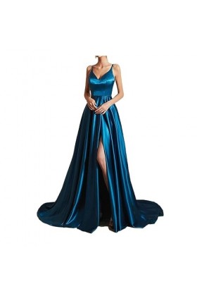 Sweden Robe de banquet Élégante simple split-tempérament Robe de soirée sexy annuelle couleur : D, taille : XXX-Large 