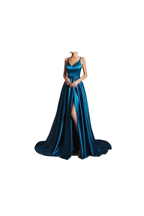 Sweden Robe de banquet Élégante simple split-tempérament Robe de soirée sexy annuelle couleur : D, taille : XXX-Large 