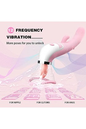 BybAgs 100% Éťḁñçhe Mḁsseur 12 Modes Láñġúẹ Ġ̣́Ôdë Fémmé Šèẋ ŤôýS Fémmé, Porťḁble Vîbromásseúrs Fẹmîñiñ Çlìťoridîéñ Šèẋ Ťóys