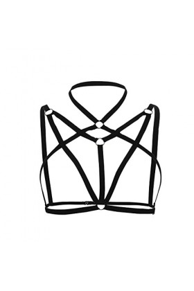 Sttiafay Sexy Barre De Harnais Ouverte Pour Femmes Punk Corps Poitrine Ceinture Bikini Soutien-gorge Multicouche Strappy Body