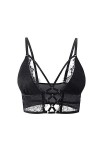 Buitifo Femmes Soutien-Gorge Cross Cils Soutien-Gorge Sexy Top Bralette Buster Underwear Noir-M 