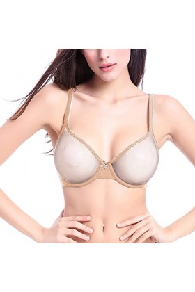 Soutien-Gorge à Armatures sans Doublure en Dentelle Transparente pour Femme Sexy See Through Bralette Menstruelle Variance R