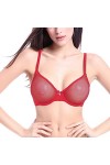 Soutien-Gorge à Armatures sans Doublure en Dentelle Transparente pour Femme Sexy See Through Bralette Menstruelle Variance R