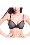 Soutien-Gorge à Armatures sans Doublure en Dentelle Transparente pour Femme Sexy See Through Bralette Menstruelle Variance R