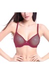 Soutien-Gorge à Armatures sans Doublure en Dentelle Transparente pour Femme Sexy See Through Bralette Menstruelle Variance R