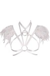 BBOHSS Harnais de Corps en Plumes pour Femmes Soutien-Gorge sous-vêtements épaulettes Ailes de Jour des Femmes Burning Man Ca