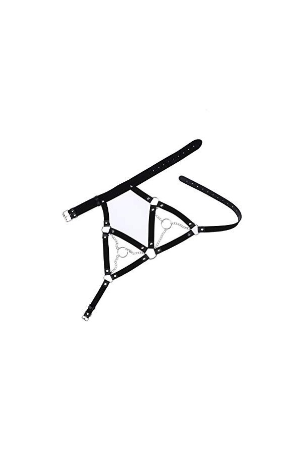 B Baosity Soutien-Gorge Harnais en Cuir PU Lingerie Érotique