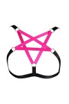 Harnais de Corps Femme Soutien-Gorge Pentacle Cage à Lingerie Gothique Punk Ceinture Festival Rave Sangle Taille Ajustable N
