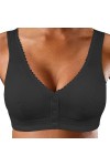 Soutien-gorge pour femme - En coton doux - Sans anneau en acier - Avec boucle sur le devant - Pour femme - Pour les personnes