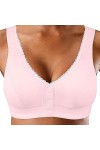 Soutien-gorge pour femme - En coton doux - Sans anneau en acier - Avec boucle sur le devant - Pour femme - Pour les personnes