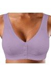 Soutien-gorge pour femme - En coton doux - Sans anneau en acier - Avec boucle sur le devant - Pour femme - Pour les personnes
